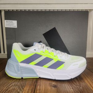 Adidas Questar 2 IF2242 Womens Size 9.5 White Neon Green Running Sneakers Shoes